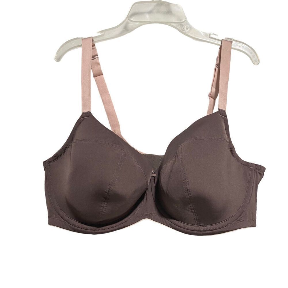 Cacique Womens Dark Brown Pink Underwire Bra 42DD Adjustable Strap Supportive